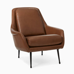 Aintex Leather chair in metal Legs - Wooden Bazar