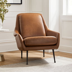 Aintex Leather chair in metal Legs - Wooden Bazar