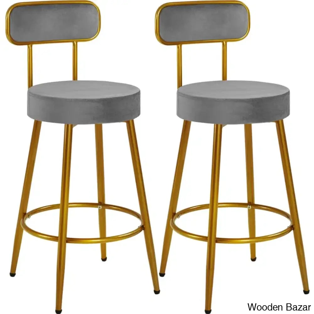 Lovetter Swivel Upholstered 26’’ Counter And Bar Stool With Metal Frame (Set Of 2)