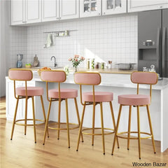 Lovetter Swivel Upholstered 26’’ Counter And Bar Stool With Metal Frame (Set Of 2)