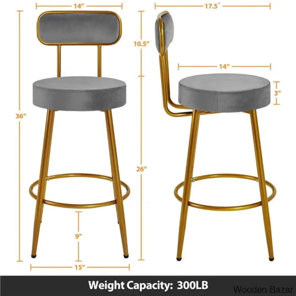 Lovetter Swivel Upholstered 26’’ Counter And Bar Stool With Metal Frame (Set Of 2)