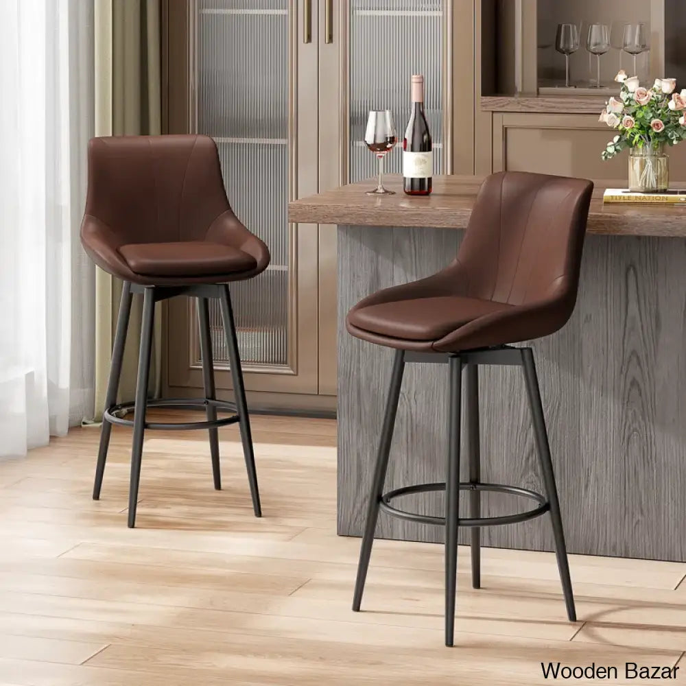 Loyere Swivel Upholstered 26’’ Counter And Bar Stool With Metal Frame