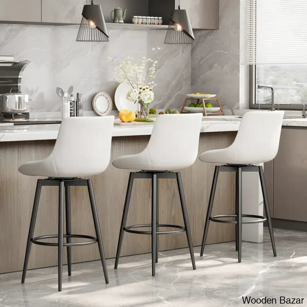 Loyere Swivel Upholstered 26’’ Counter And Bar Stool With Metal Frame