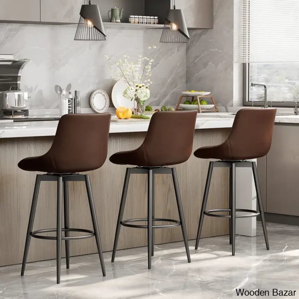 Loyere Swivel Upholstered 26’’ Counter And Bar Stool With Metal Frame