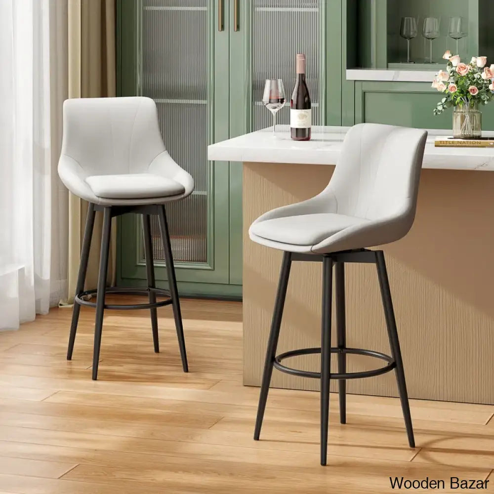 Loyere Swivel Upholstered 26’’ Counter And Bar Stool With Metal Frame