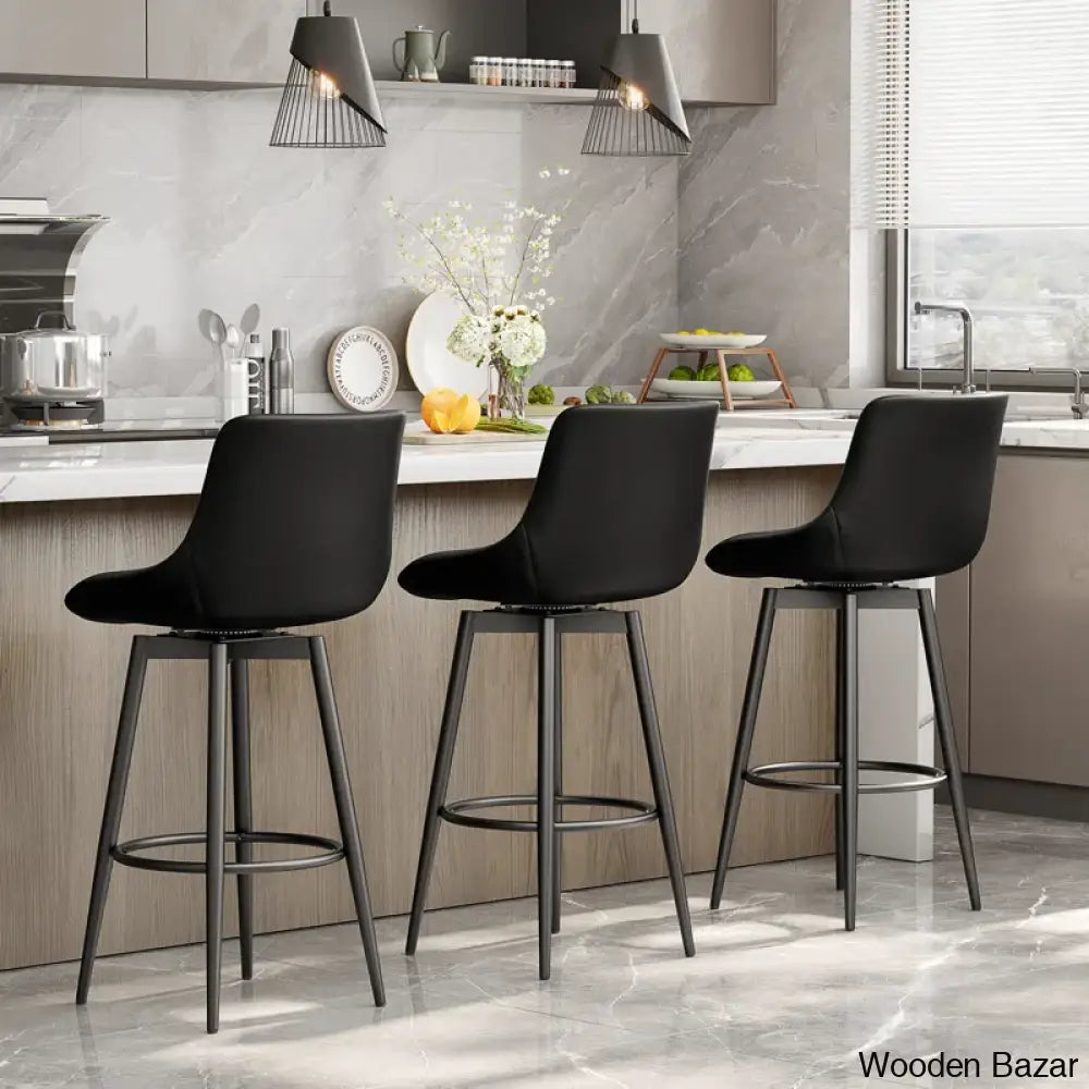 Loyere Swivel Upholstered 26’’ Counter And Bar Stool With Metal Frame