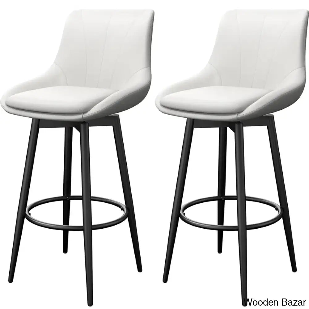 Loyere Swivel Upholstered 26’’ Counter And Bar Stool With Metal Frame