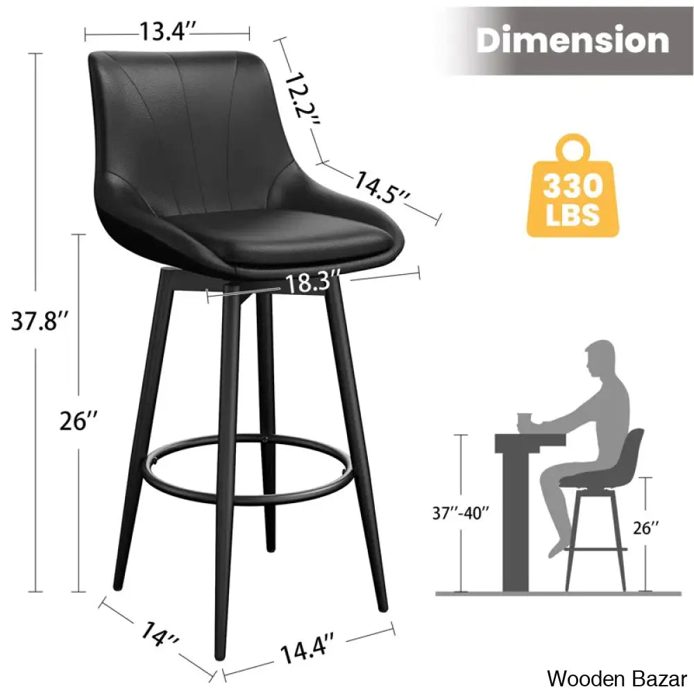 Loyere Swivel Upholstered 26’’ Counter And Bar Stool With Metal Frame