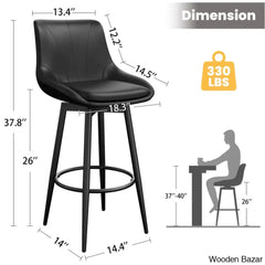 Loyere Swivel Upholstered 26’’ Counter And Bar Stool With Metal Frame