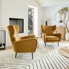 Wixfire Wing Chair in Metal Legs - Wooden bazar