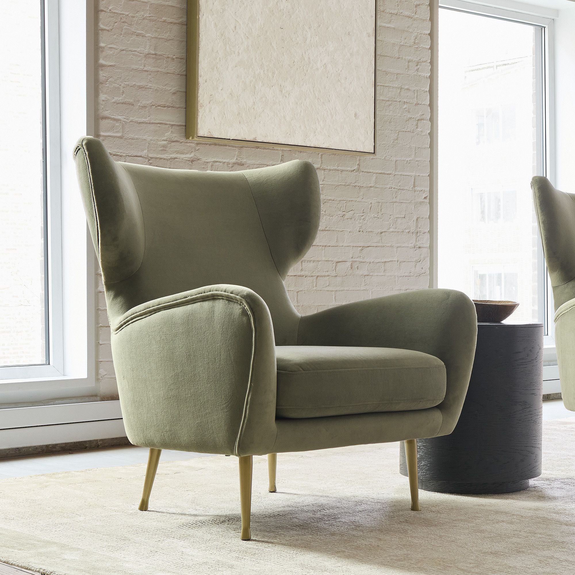 Wixfire Wing Chair in Metal Legs - Wooden bazar