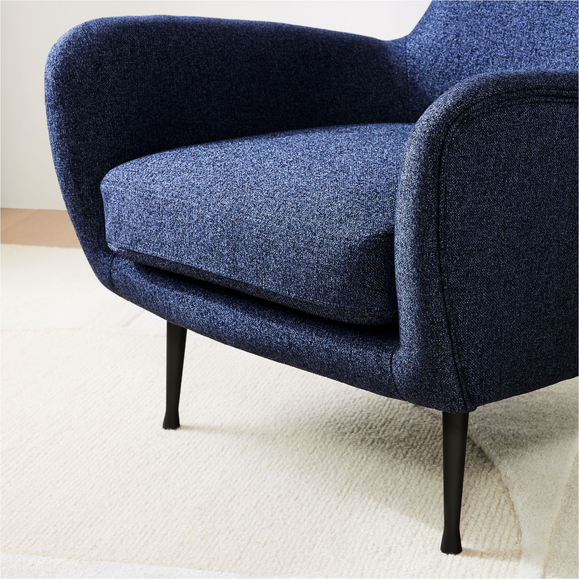Wixfire Wing Chair in Metal Legs - Wooden bazar