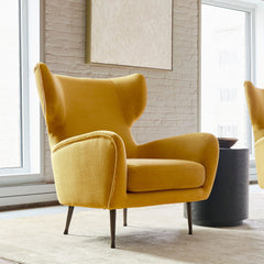 Wixfire Wing Chair in Metal Legs - Wooden bazar