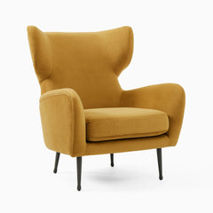 Wixfire Wing Chair in Metal Legs - Wooden bazar