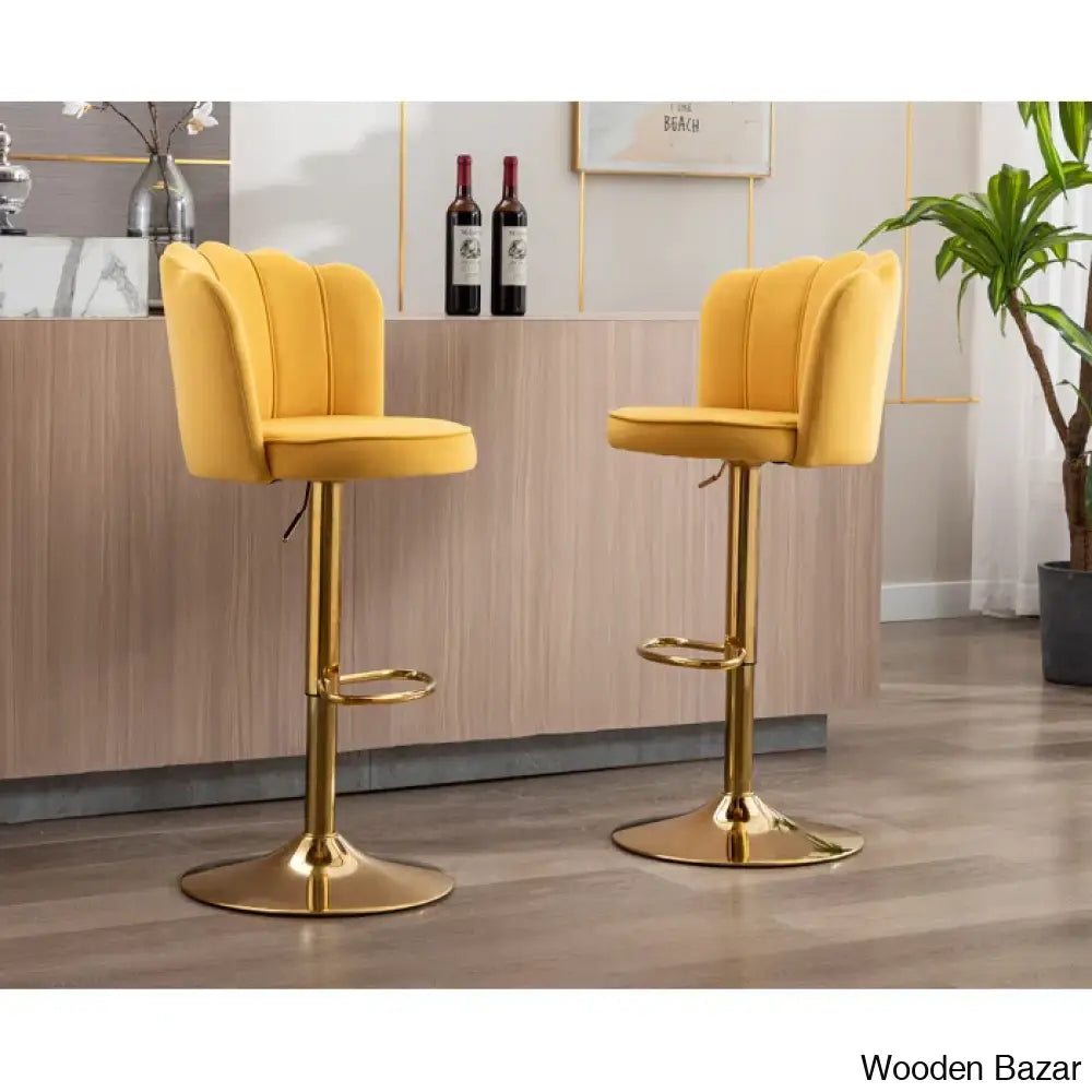 Ludkaz Swivel Adjustable Height Counter And Bar Stool (Set Of 2)