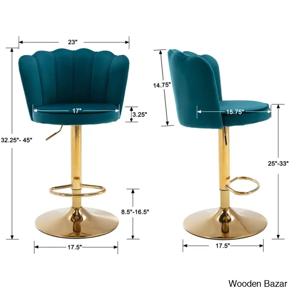 Ludkaz Swivel Adjustable Height Counter And Bar Stool (Set Of 2)