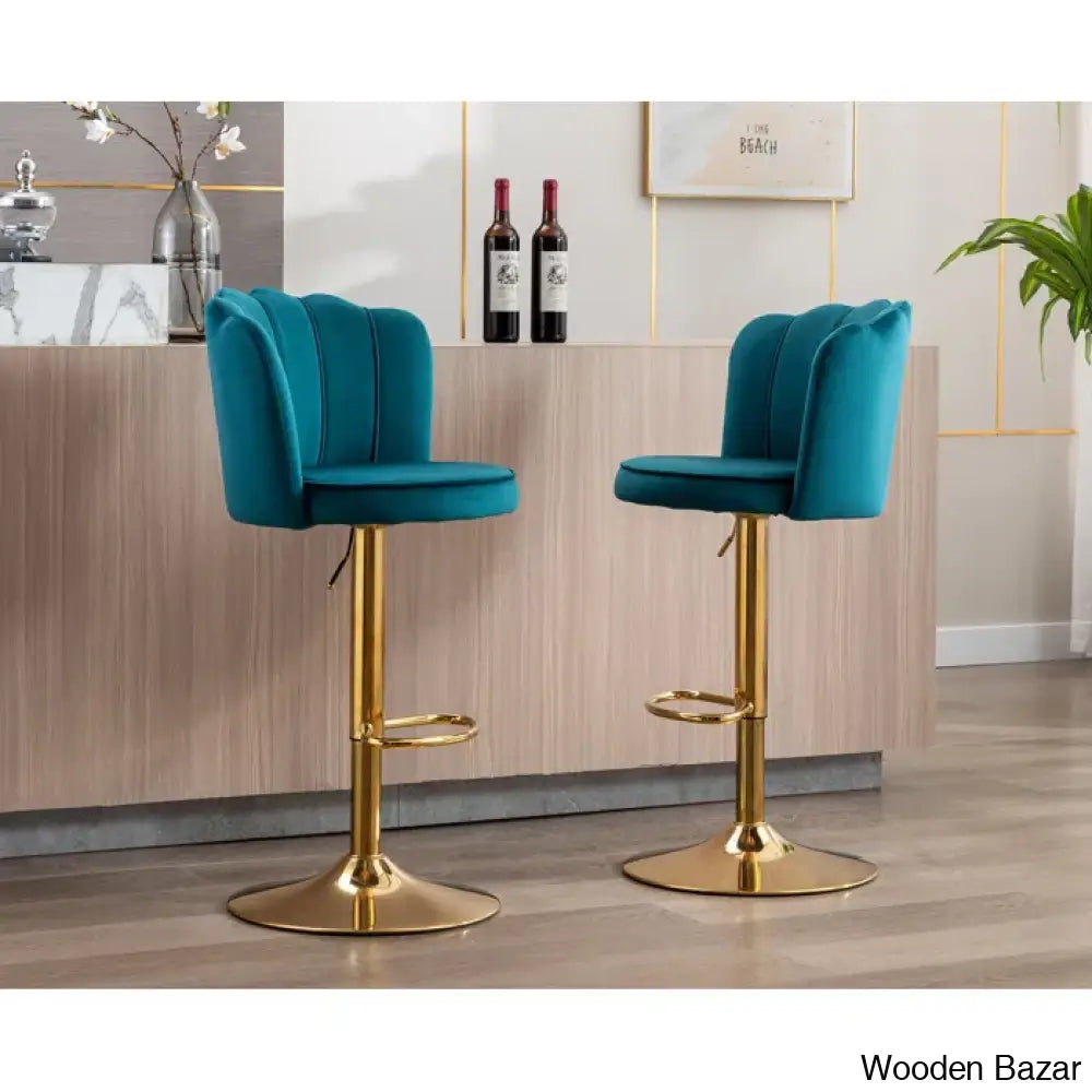 Ludkaz Swivel Adjustable Height Counter And Bar Stool (Set Of 2)