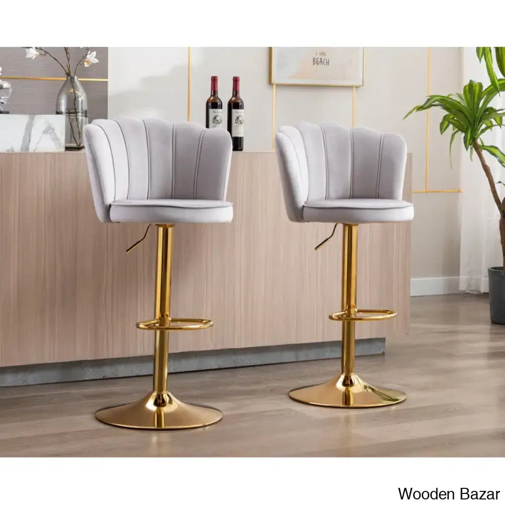 Ludkaz Swivel Adjustable Height Counter And Bar Stool (Set Of 2)