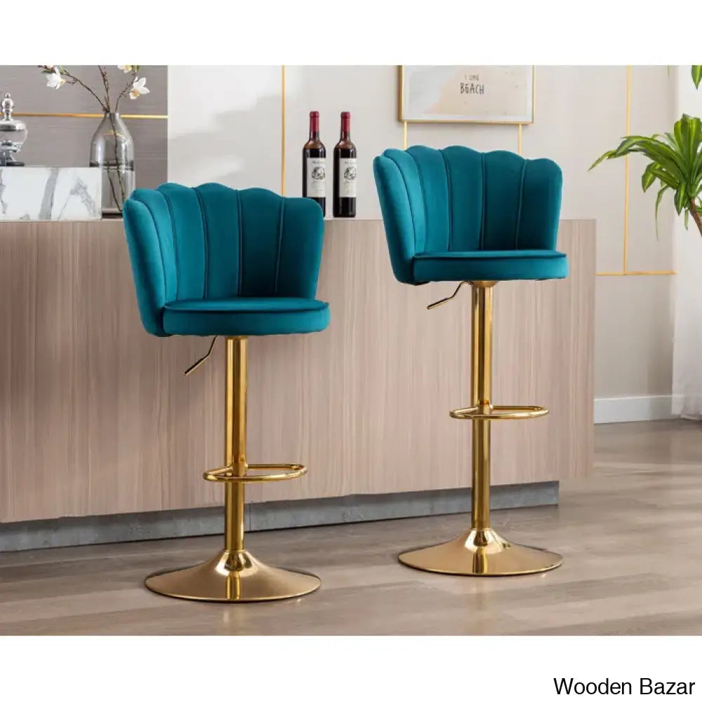 Ludkaz Swivel Adjustable Height Counter And Bar Stool (Set Of 2)