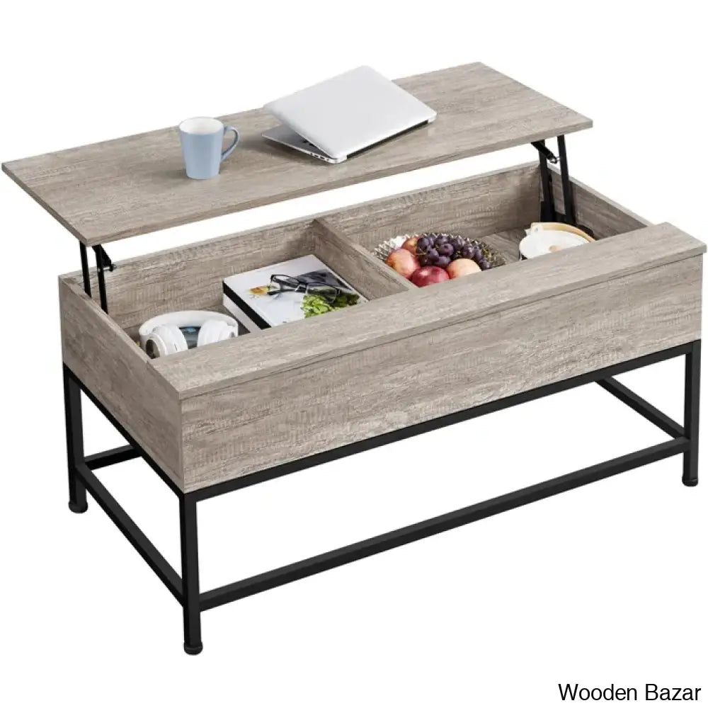 Lurdesy Lift Top Coffee And Center Table With Storage & Metal Legs