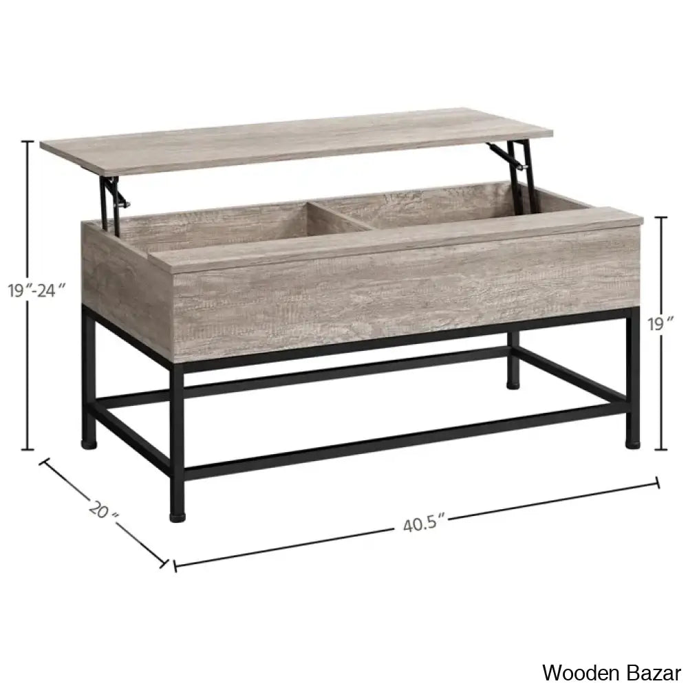 Lurdesy Lift Top Coffee And Center Table With Storage & Metal Legs