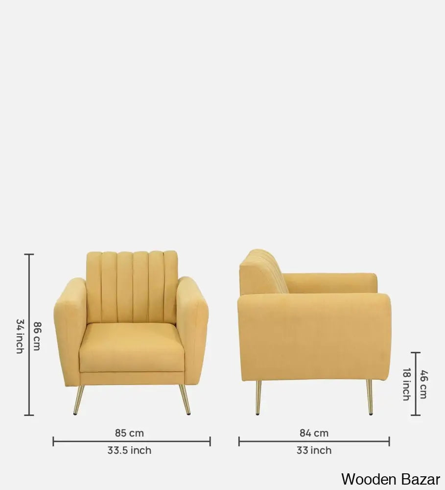 Luxurious Camel Yellow Fabric 3-Seater Sofa The Ultimate Trendy Furniture For Stylish Living Spaces