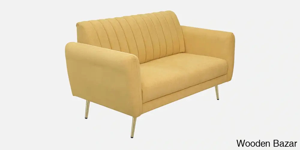 Luxurious Camel Yellow Fabric 3-Seater Sofa The Ultimate Trendy Furniture For Stylish Living Spaces