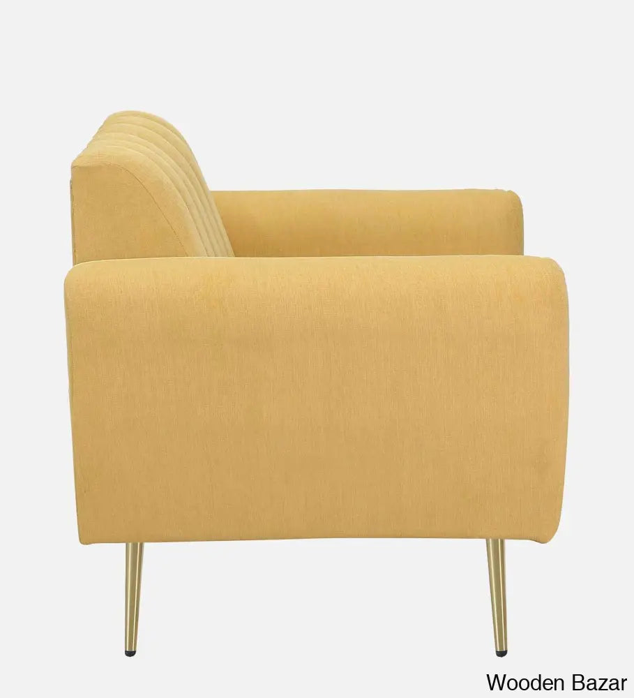 Luxurious Camel Yellow Fabric 3-Seater Sofa The Ultimate Trendy Furniture For Stylish Living Spaces