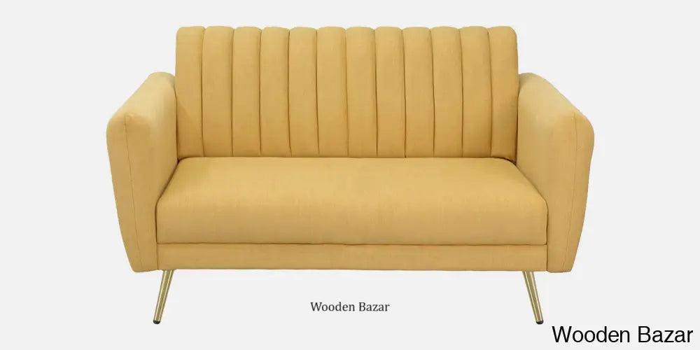 Luxurious Camel Yellow Fabric 3-Seater Sofa The Ultimate Trendy Furniture For Stylish Living Spaces