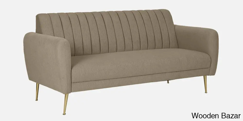 Luxurious Camel Yellow Fabric 3-Seater Sofa The Ultimate Trendy Furniture For Stylish Living Spaces