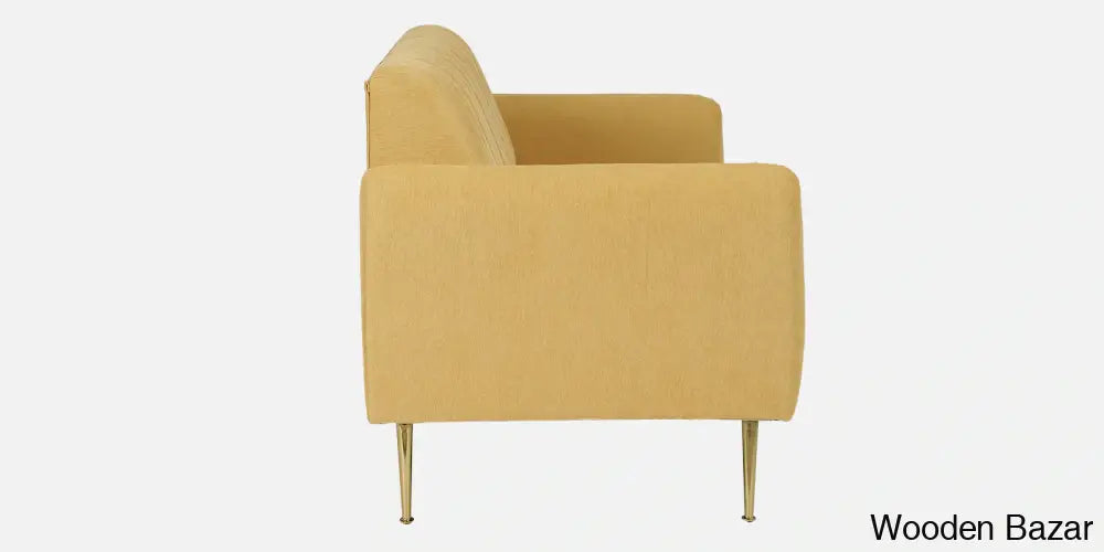 Luxurious Camel Yellow Fabric 3-Seater Sofa The Ultimate Trendy Furniture For Stylish Living Spaces