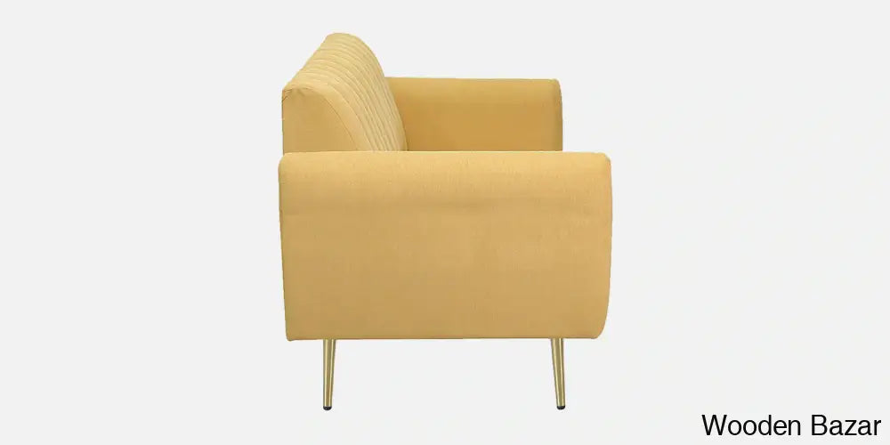 Luxurious Camel Yellow Fabric 3-Seater Sofa The Ultimate Trendy Furniture For Stylish Living Spaces