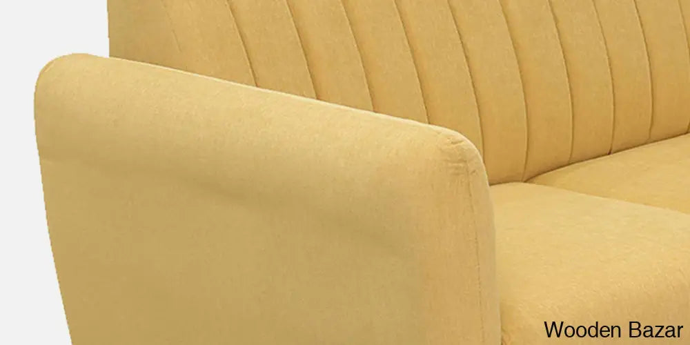 Luxurious Camel Yellow Fabric 3-Seater Sofa The Ultimate Trendy Furniture For Stylish Living Spaces