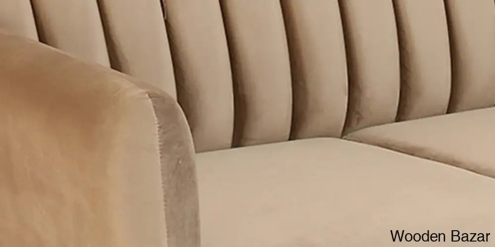 Luxurious Camel Yellow Fabric 3-Seater Sofa The Ultimate Trendy Furniture For Stylish Living Spaces