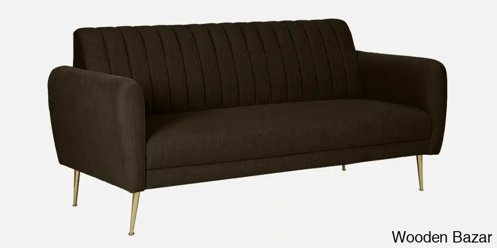 Luxurious Camel Yellow Fabric 3-Seater Sofa The Ultimate Trendy Furniture For Stylish Living Spaces