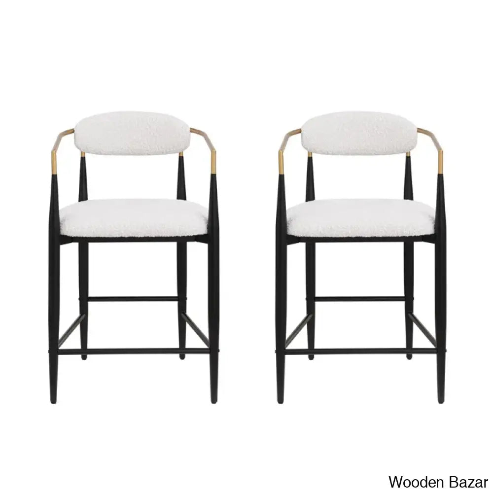 Maconayl Luxury Upholstered 25’’ Counter And Bar Stool (Set Of 2)