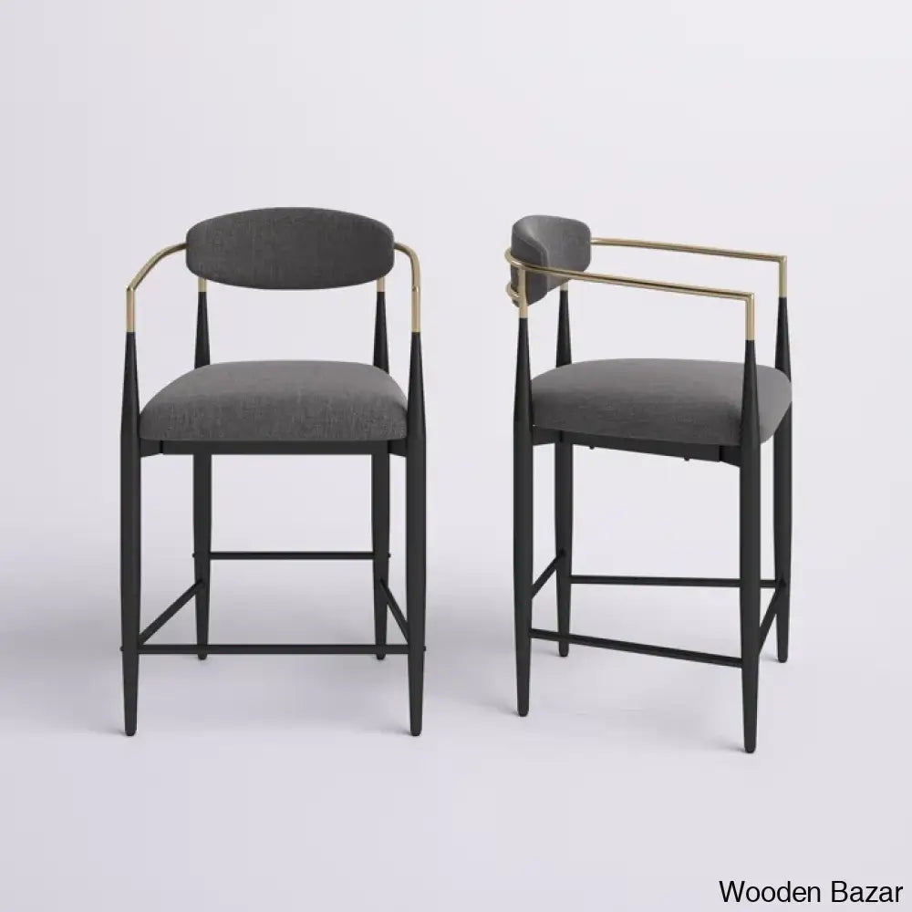 Maconayl Luxury Upholstered 25’’ Counter And Bar Stool (Set Of 2)