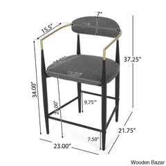 Maconayl Luxury Upholstered 25’’ Counter And Bar Stool (Set Of 2)