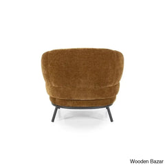 Madelyn Modish Single Seater Armchair With Metal Base - Wooden Bazar