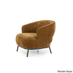 Madelyn Modish Single Seater Armchair With Metal Base - Wooden Bazar