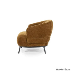 Madelyn Modish Single Seater Armchair With Metal Base - Wooden Bazar
