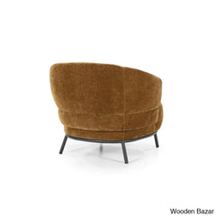 Madelyn Modish Single Seater Armchair With Metal Base - Wooden Bazar