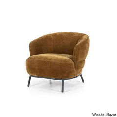 Madelyn Modish Single Seater Armchair With Metal Base - Wooden Bazar Mustard