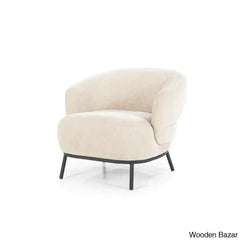 Madelyn Modish Single Seater Armchair With Metal Base - Wooden Bazar Taupe