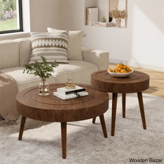 Magdalen 2 Piece Coffee Table Set Traditional Mdf Round And End Center Table