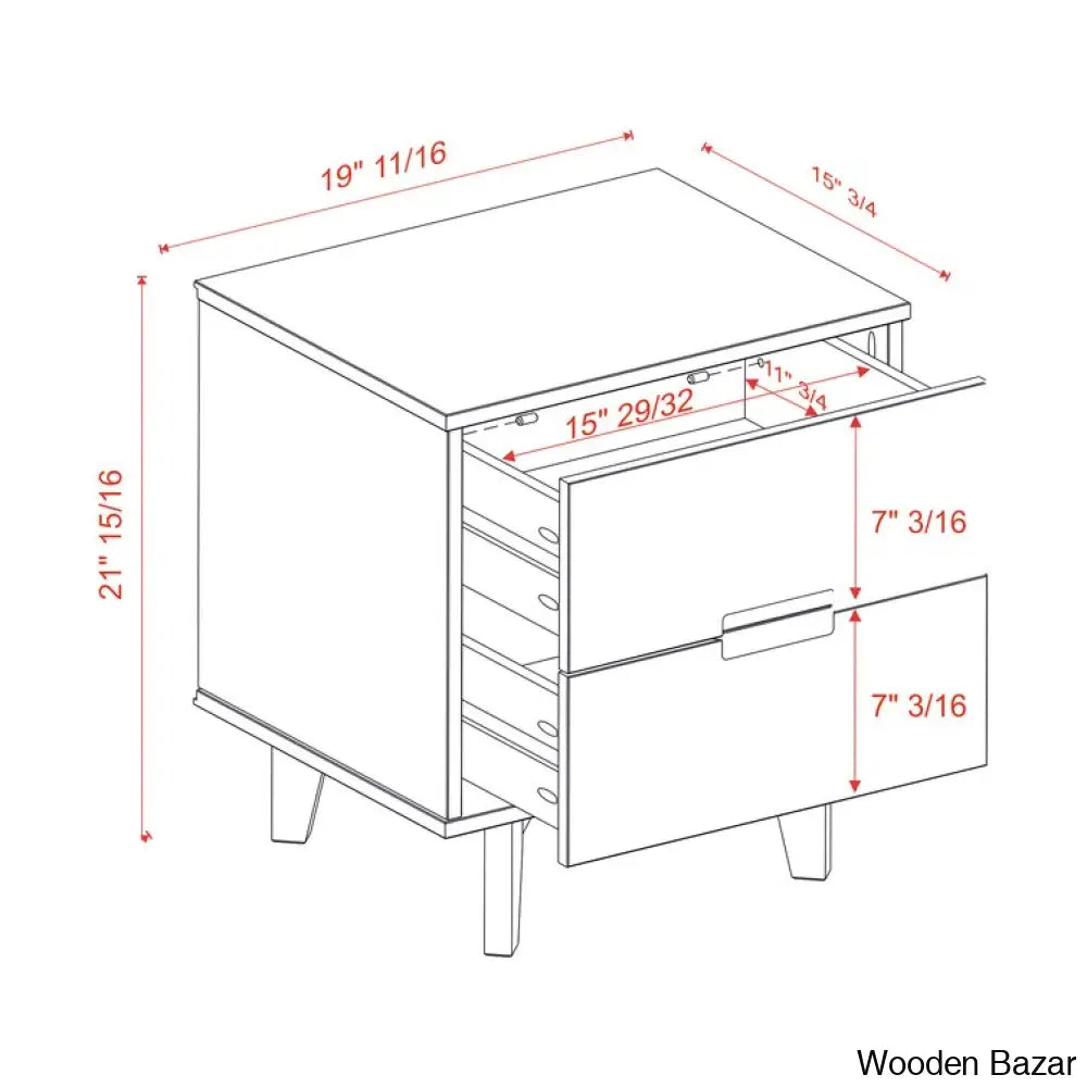 Bedside Table - Wooden Bazar