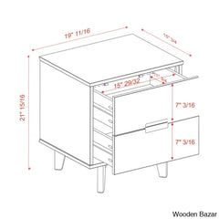 Bedside Table - Wooden Bazar