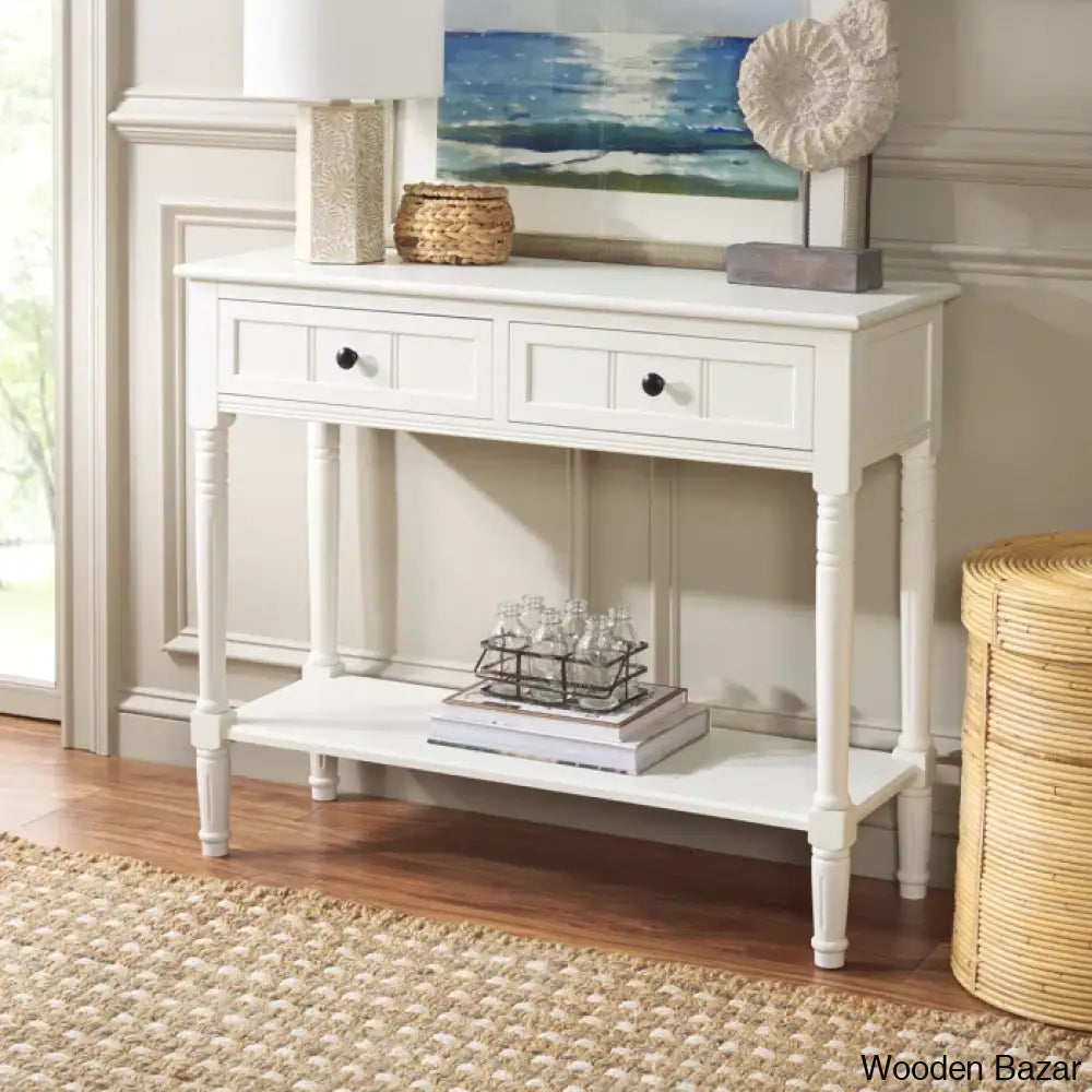 Carved Wood End Table