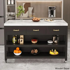 Marble Top Kitchen Island Trolley Cart Cabinet Kitchen Island With Storage