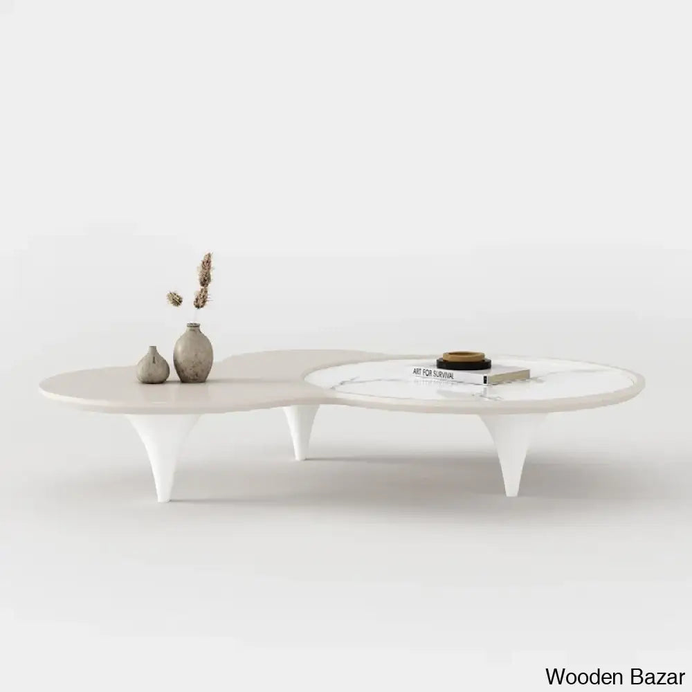 Marcheley 55.1’’ Modern Stylish Creative Stone Coffee And Center Table